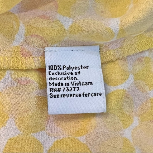 Nine West EUC Yellow Spaghetti Strap Camisole/Tank Top with Sheer Detail, XS - Picture 6 of 6